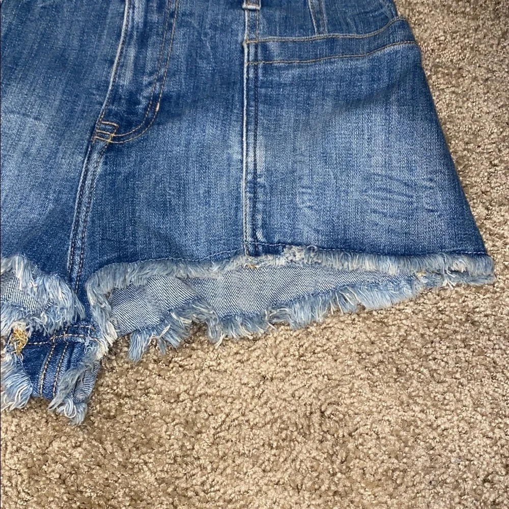 We The Free Janney high low Denim Shorts